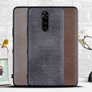 Vải canvas Dành Cho Sony Xperia 1 XZ4 Mềm TPU + PC + Vải Da coque fundas