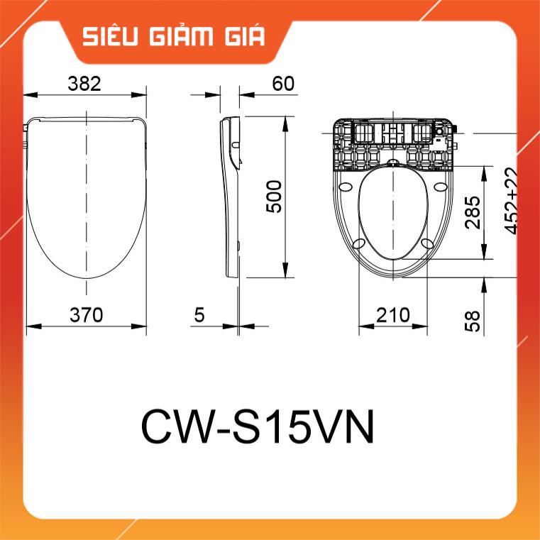 Nắp rửa bàn cầu thông minh INAX CW-S15VN, xịt vệ sinh CWS15VN