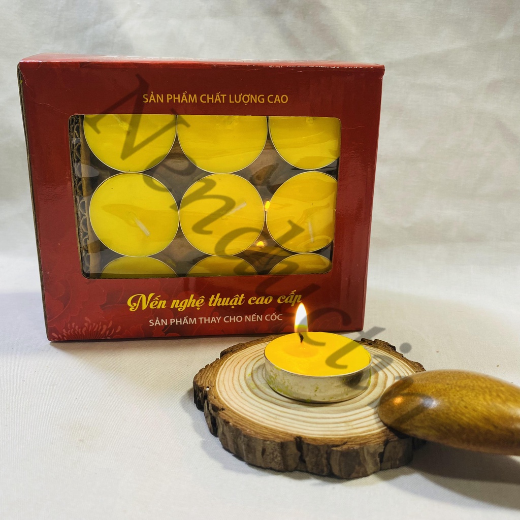 Nến bơ 50 viên Tealight cao cấp Đức Tín cháy không khói không mùi an toàn cho người sử dụng