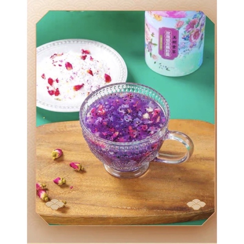 Bột Củ Sen Hạt Chia Hoa Hồng Khoai Tím Dưỡng Nhan Giảm Cân Hộp 350g