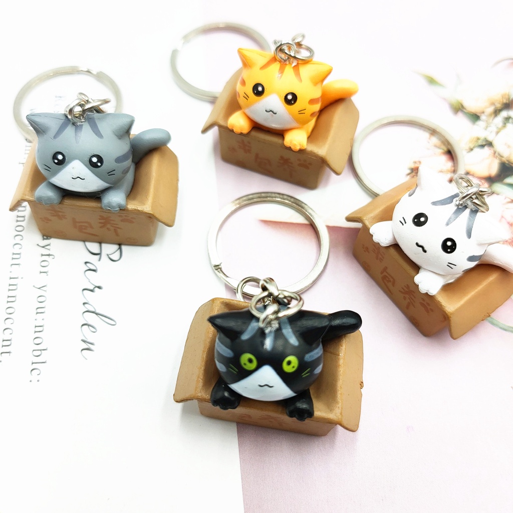 Móc khóa cute Móc khóa mèo con bỏ trong hộp móc khóa phi hành gia,... cực đáng yêu CLOUD STORE