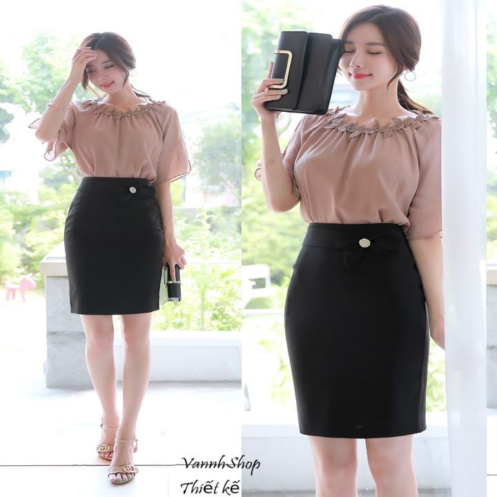 Chân váy bút chì 👍 hàng thiết kế😁chân váy ngắn😘chất liệu vải nhập có độ co giản tốt😍MS020