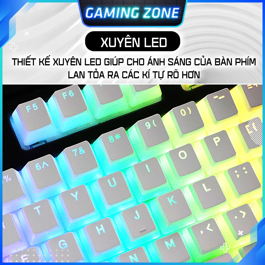 Keycap bàn phím cơ Pudding nhựa PBT xuyên LED 108 phím siêu đẹp