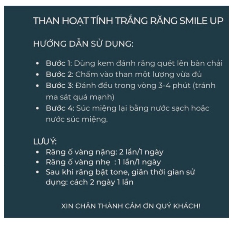 [CHÍNH HÃNG] Than Hoạt Tính Trắng Răng SMILE KIT Hiệu Quả Sau 7 Ngày