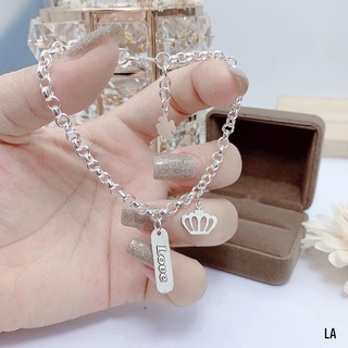 Lắc tay đôi bạc ta cho mọi lứa tuổi, Miễn Phí khắc tên - LA31