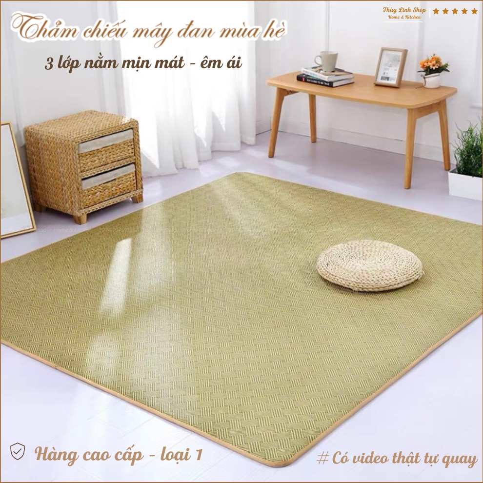 Thảm chiếu mây điều hòa 3 lớp nằm mịn mát êm ái chống trượt  - Hàng đặt trước 10-15 ngày