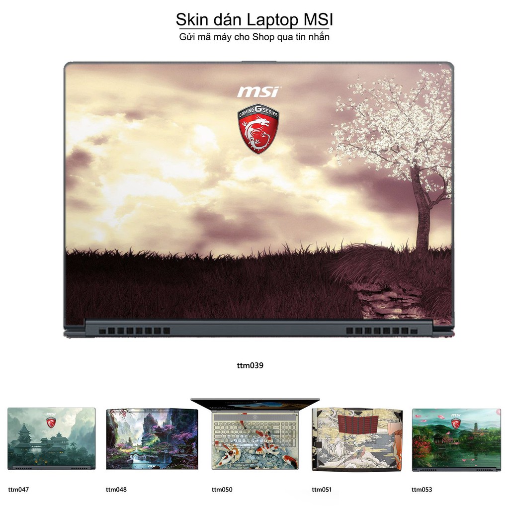 Skin dán Laptop MSI in hình Tranh thủy mặc _nhiều mẫu 2 (inbox mã máy cho Shop)