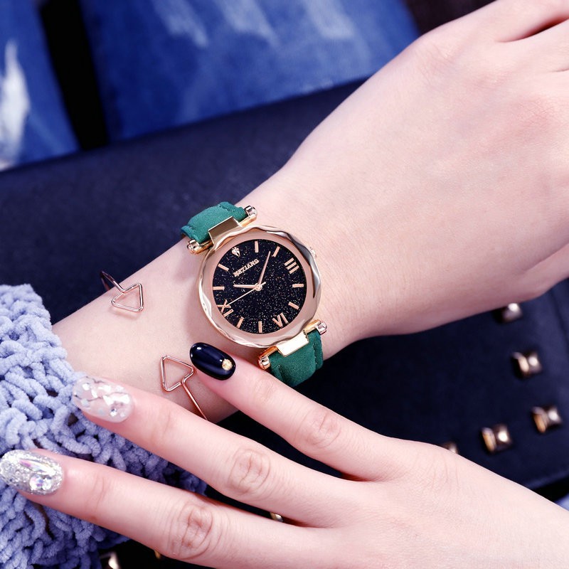 Đồng hồ thời trang nữ Mstianq dây da lộn tuyệt đẹp, mềm êm tay, mặt la mã độc đó ( Mã: MS08 ) | BigBuy360 - bigbuy360.vn