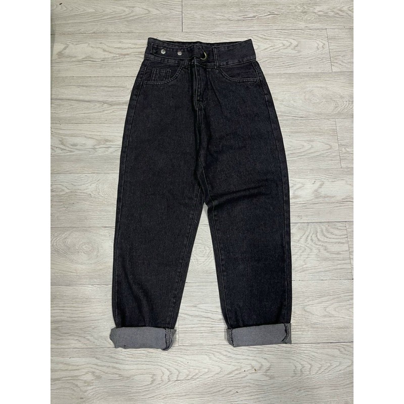 Quần baggy jean đáy siêu cao lưng khoen mã 342 100% ảnh thật