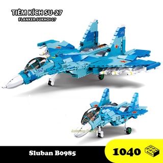 Đồ chơi Lắp ráp Máy bay tiêm kích Nga Su-27, Sluban M38-0985 Sukhoi Flanker Xếp hình thông minh [1040 Mảnh ghép]