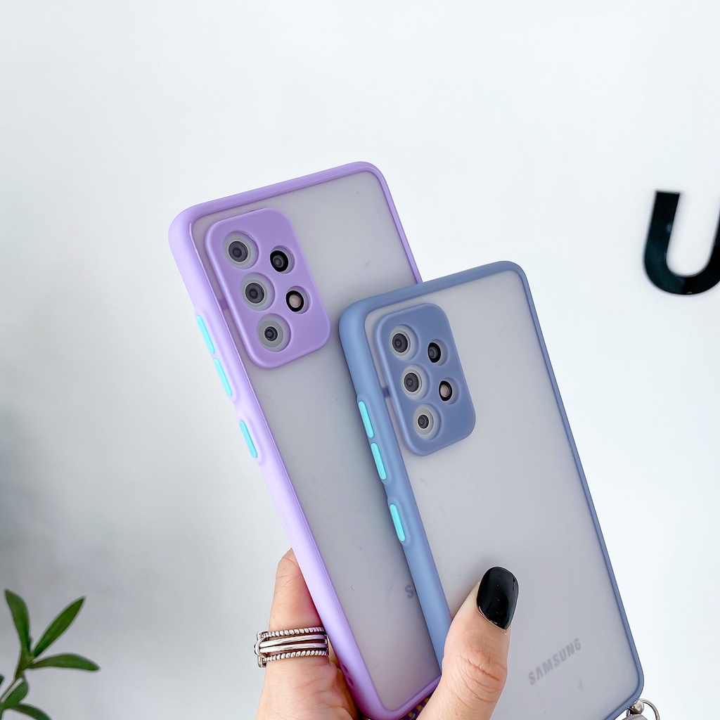 Ốp Điện Thoại Silicon Mềm Nhám Trong Suốt Có Dây Đeo Chéo Cho Samsung M53 M23 M52 A23 A73 4G 5G Galaxy S22 Ultra S22plus