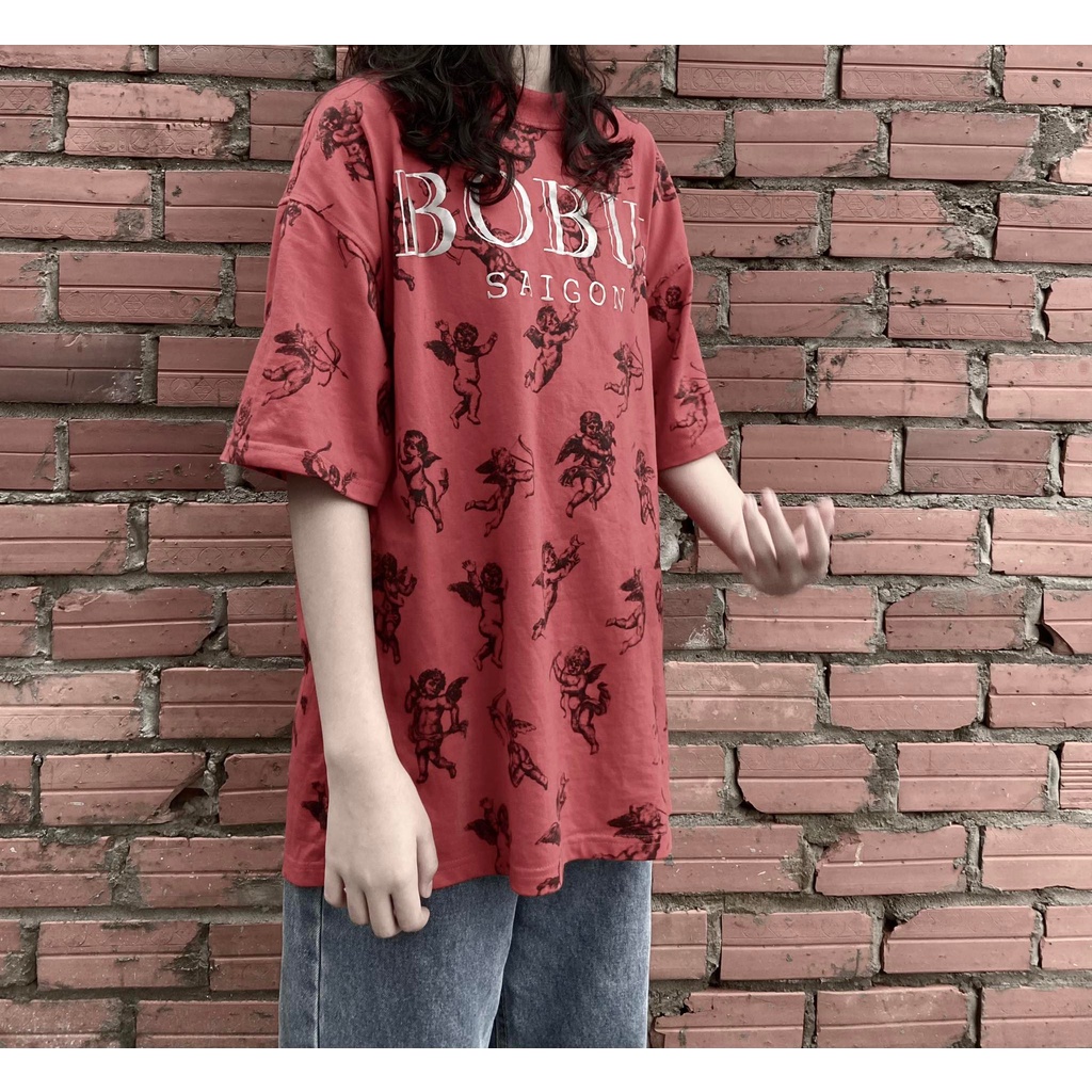 Áo thun Bobui thiên thần đỏ, xám chuẩn REAL phiên bản giới hạn