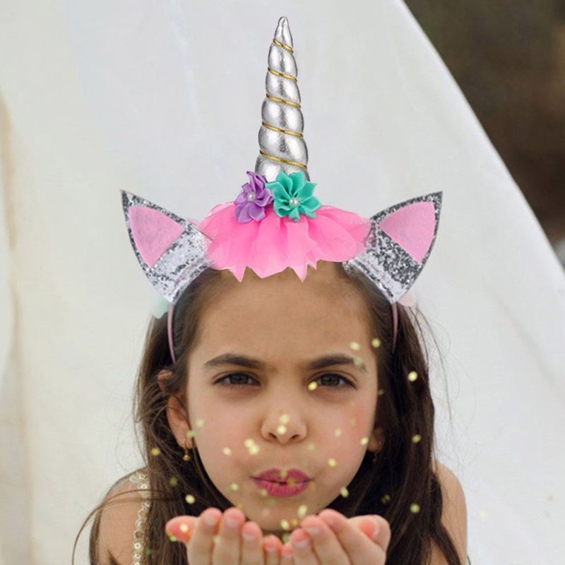 Flgo Băng Đô Tai Mèo Hình Sừng Kỳ Lân Đáng Yêu