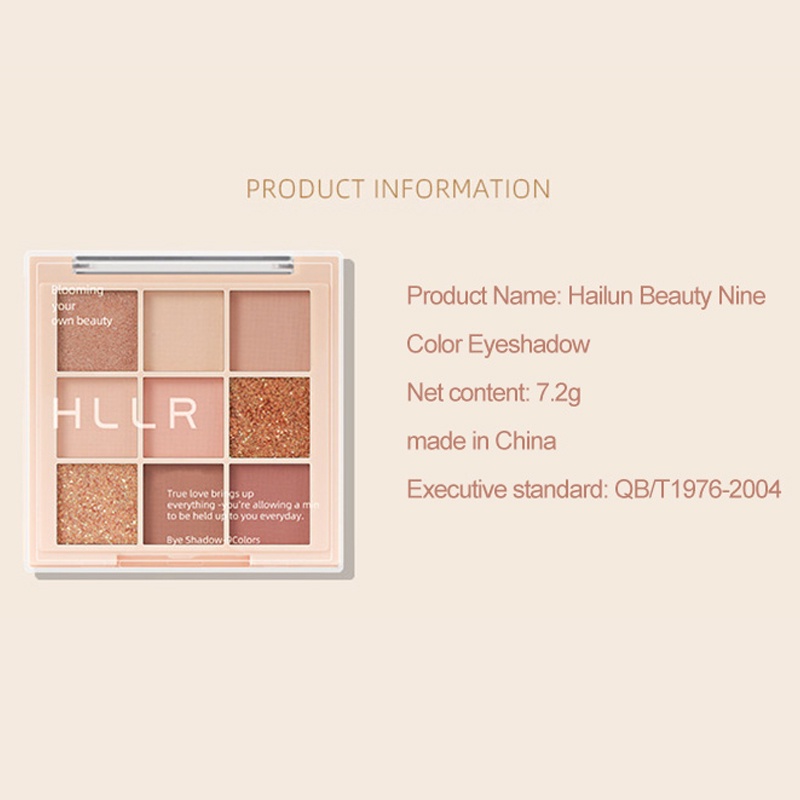 [Hàng mới về] Bảng phấn mắt chín màu chất lì ánh nhũ lâu trôi