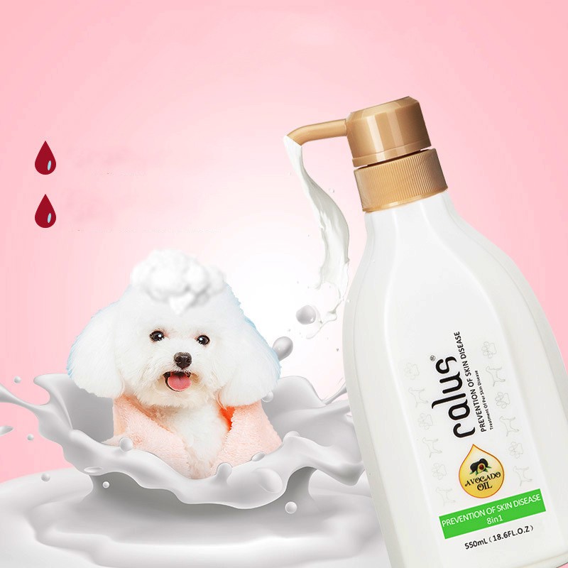 (Hàng nhập khẩu ) Sữa tắm cho chó CALUS tinh chất bơ đặc trị ve rận bọ chét cho chó mèo- khử mùi hiệu quả - loại 550ml