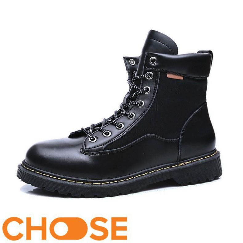 [Nhungnhung]  Giày Nam Boot Nam Cổ Cao Choose Màu trơn tuột tuột Bụi Bặm G2616 hai 15