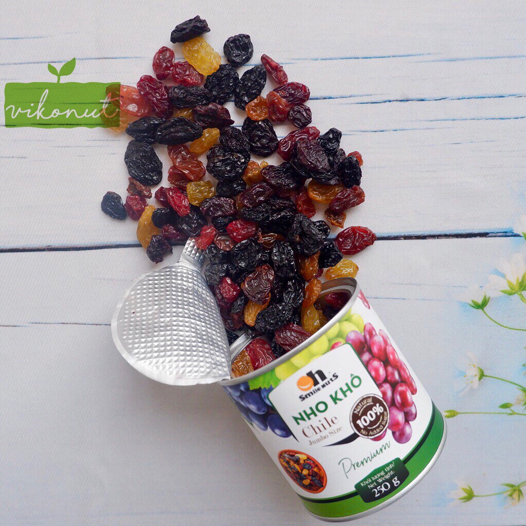 Nho Khô Mix Chile 3 màu dòng thượng hạng 250g - Chilean Raisins Jumbo Size