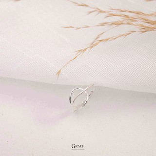 Nhẫn bạc Grace - uốn cong Rill