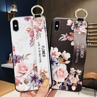 Ốp Lưng Tpu Mềm In Hoa Có Dây Đeo Cổ Tay Cho Vsmart Star 3 4 Joy 4 Active 3 Tecno Camon 15 Spark 5 Pro Pouvoir 4 Pro Itel A56 Pro