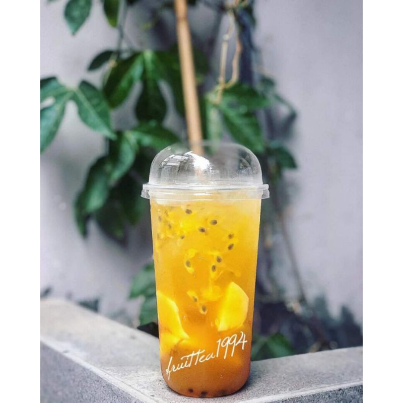 100 Ly nhựa pp đáy bầu, ly trà sữa 360ml_500ml_700ml kèm nắp cầu