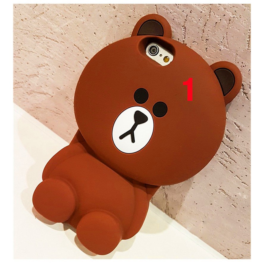◑Ốp Điện Thoại Mềm Hình Gấu Nâu Hàn Quốc Cho iPhone 13 12 Pro Max Mini 11 Pro Max X 7 8 6 Plus 5 5s SE