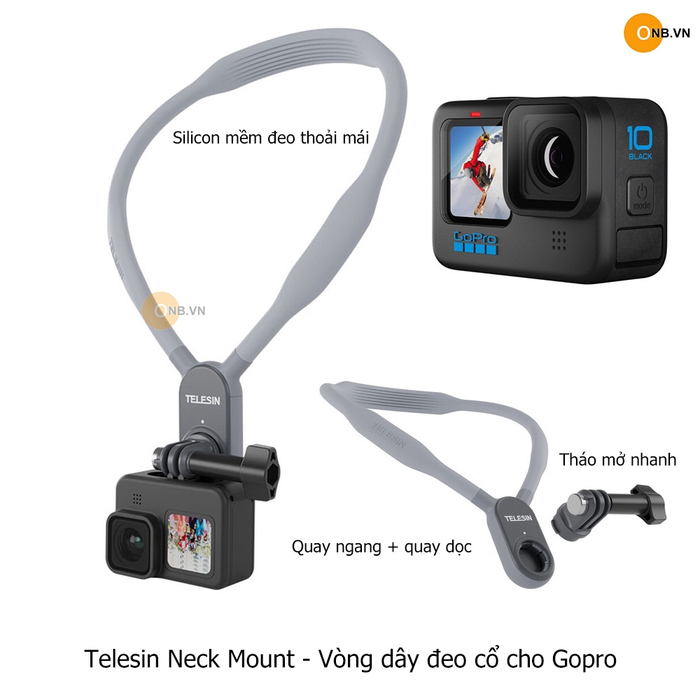 Telesin Neck Mount - Vòng dây đeo cổ Gopro new 2023
