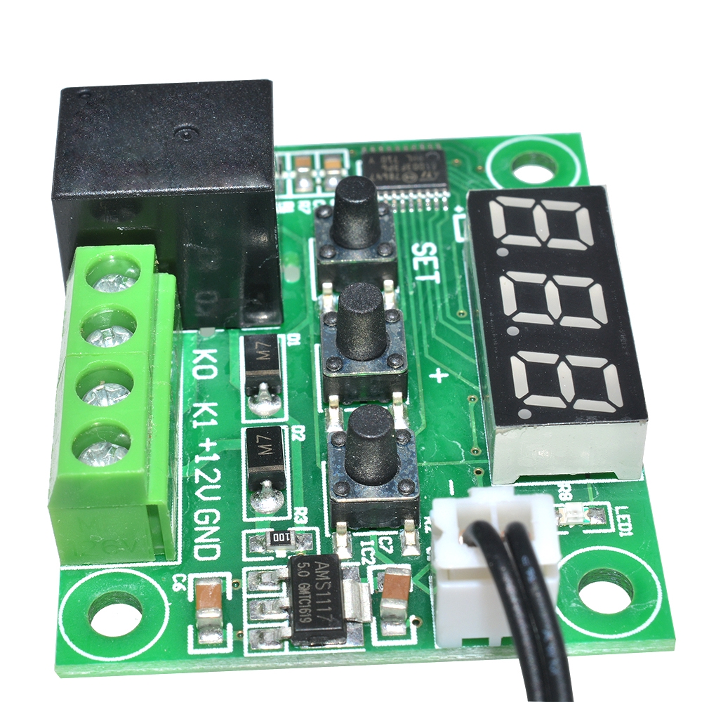 -50-110°Nhiệt Kế Kỹ Thuật Số Cảm Biến Độ Ẩm DC 24V W1209