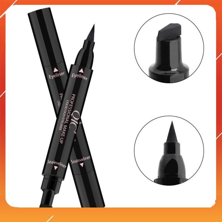 BÚT KẺ MẮT 2 ĐẦU QIC professional make-up liquid duo eyeliner CHỐNG TRÔI- KHÔNG LEM NHANH KHÔ | BigBuy360 - bigbuy360.vn