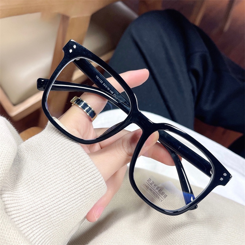 Mắt kính gọng vuông TR90 siêu nhẹ chống ánh sáng xanh thời trang cho nam và nữ