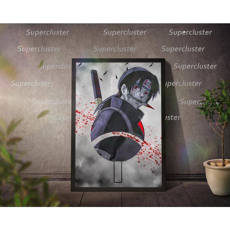 Tranh Vải Cuốn Treo Tường Họa Tiết Hoạt Hình Naruto Itachi