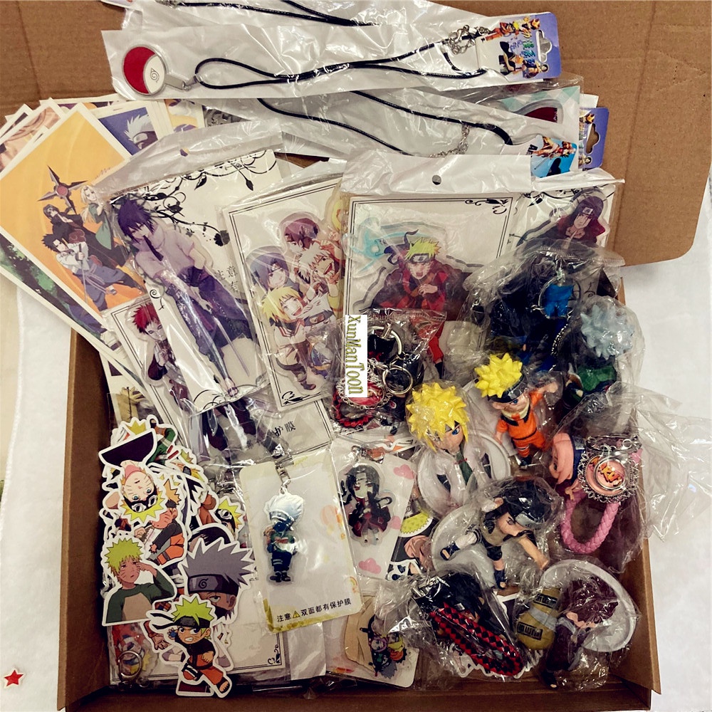 Hộp Quà Tặng Móc Khóa/Vòng cổ/Móc Chìa Khóa Bằng Acrylic In Hình Naruto