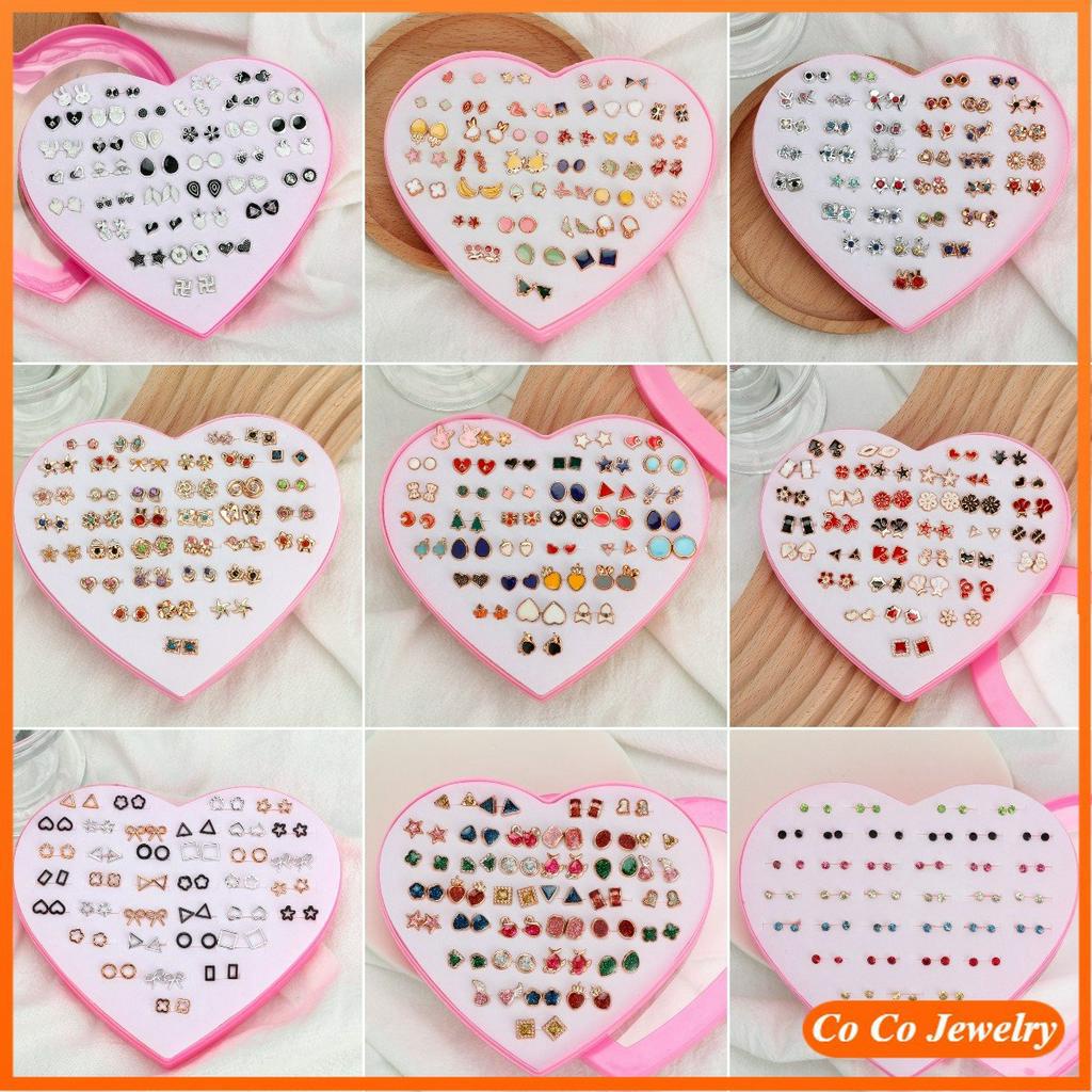 Hộp 36 / 50 / 100 Cặp Bông Tai Nhựa Không Gây Dị ứng Thời Trang Cho Nữ
