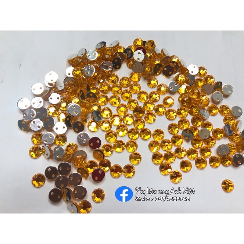 hạt nhựa giả đá hình bán Nguyệt 6mm dùng đính áo làm đồ handmade đều đẹp .