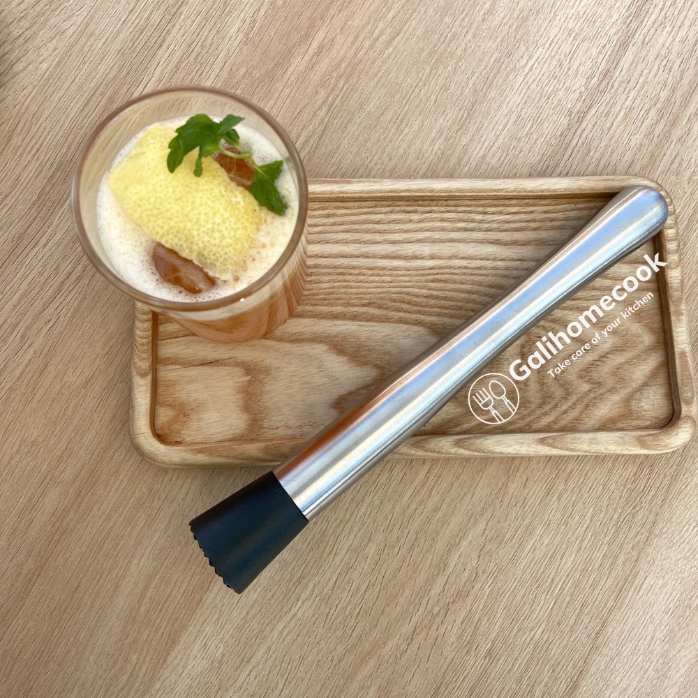 Chày bar, chày dầm pha chế inox 25cm đầu nhựa cao cấp (chất liệu inox 304),đập đá, thanh nghiền | Galihomecook TETC