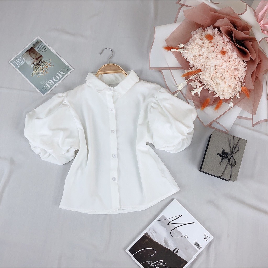 áo sơ mi xinh xắn tay phồng cute siêu hot hit xinh tươi