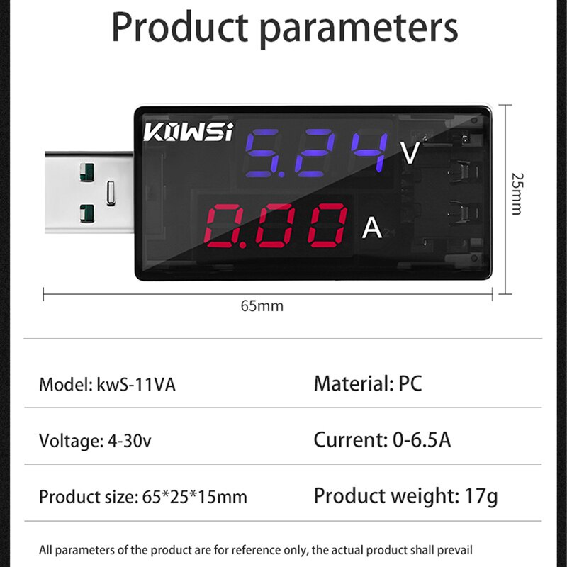 Usb Kiểm Tra Điện Áp Dòng Điện 6.5A 4-30V