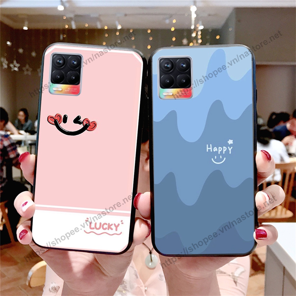 Ốp lưng Realme 8 / Realme 8 Pro mặt cười, họa tiết caro đơn giản đẹp cute