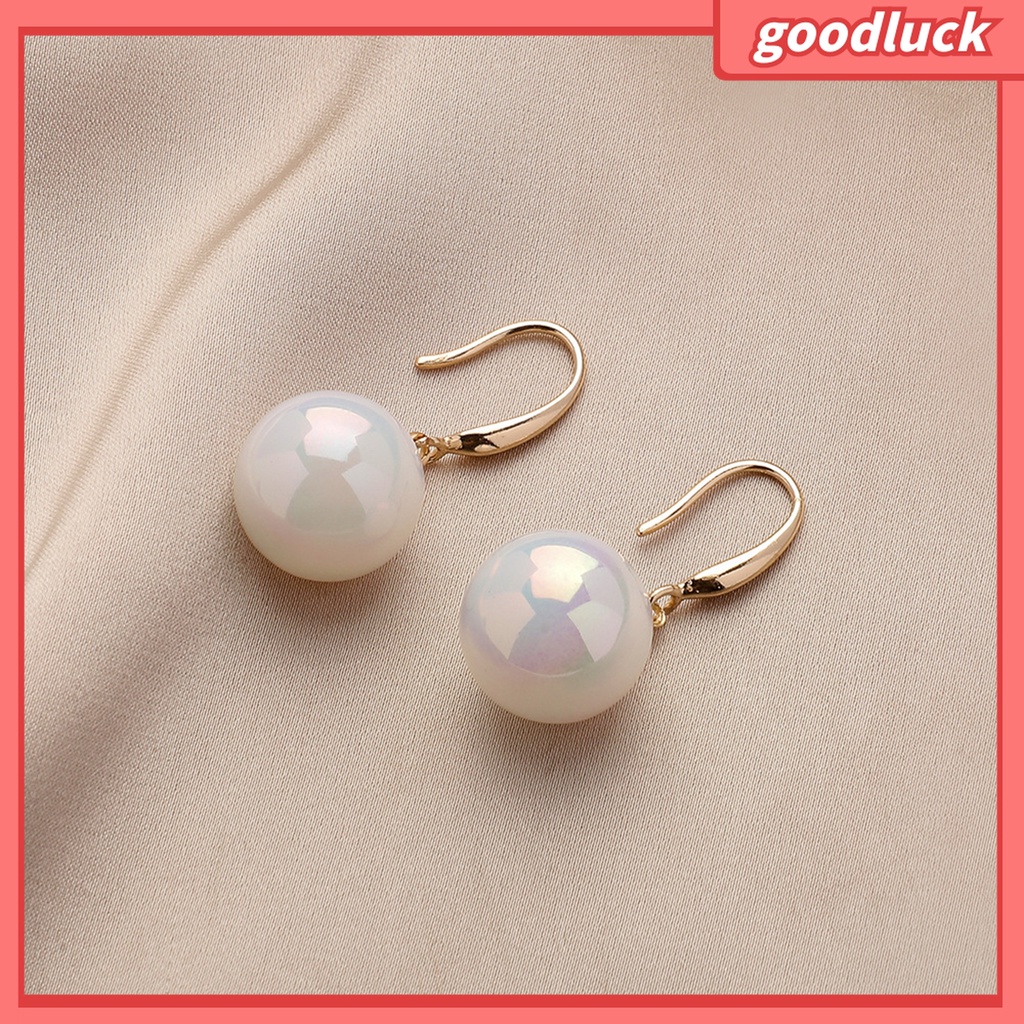 Goodluck| 1 Đôi Bông Tai Đính Ngọc Trai Giả Độ Bóng Cao Thanh Lịch Dành Cho Nữ