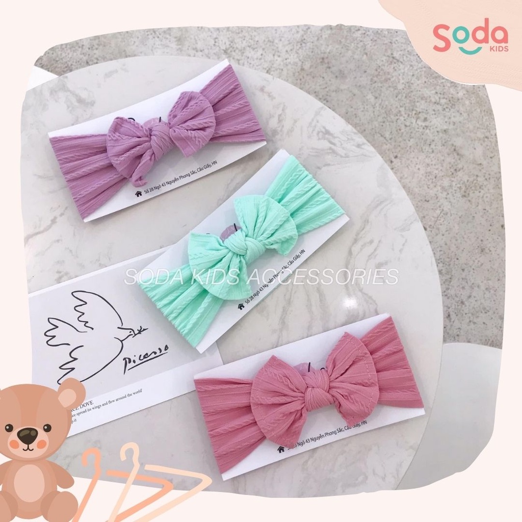 Băng đô nơ gân cho bé gái (Ảnh thật)