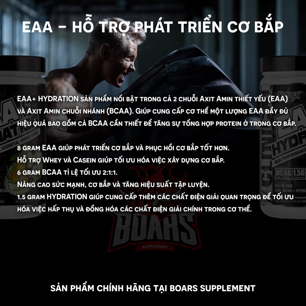 NUTREX EAA+ HYDRATION - BCAA DÙNG TRONG TẬP - 30 LIỀU DÙNG