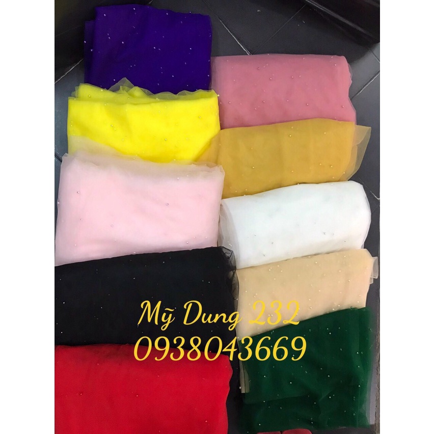 Combo 2m Voan lưới đính hạt - Khổ 1m5