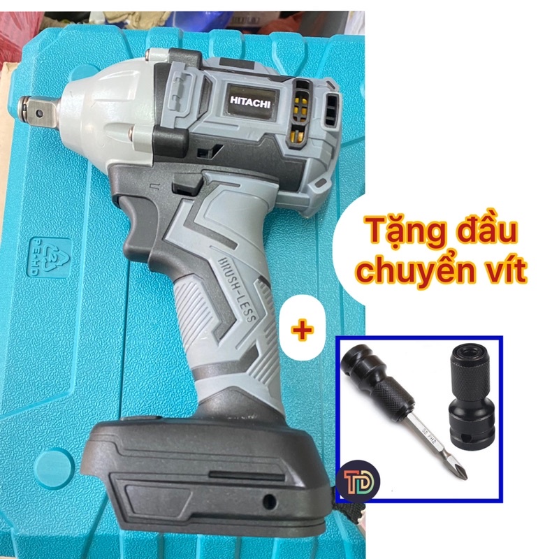 Thân máy siết bulong hi - tachi CAO CẤP, không chổi than, đầu 2 trong 1, 100% dây đồng Tặng 1 đầu chuyển vít