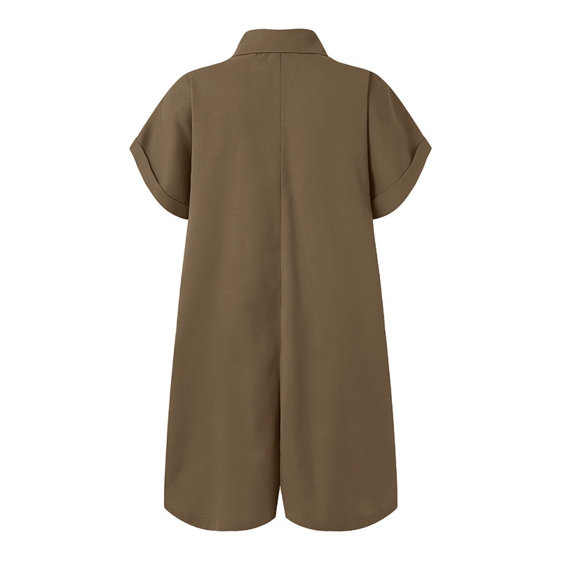 Áo liền quần ZANZEA ngắn tay có túi thời trang phong cách nữ tính