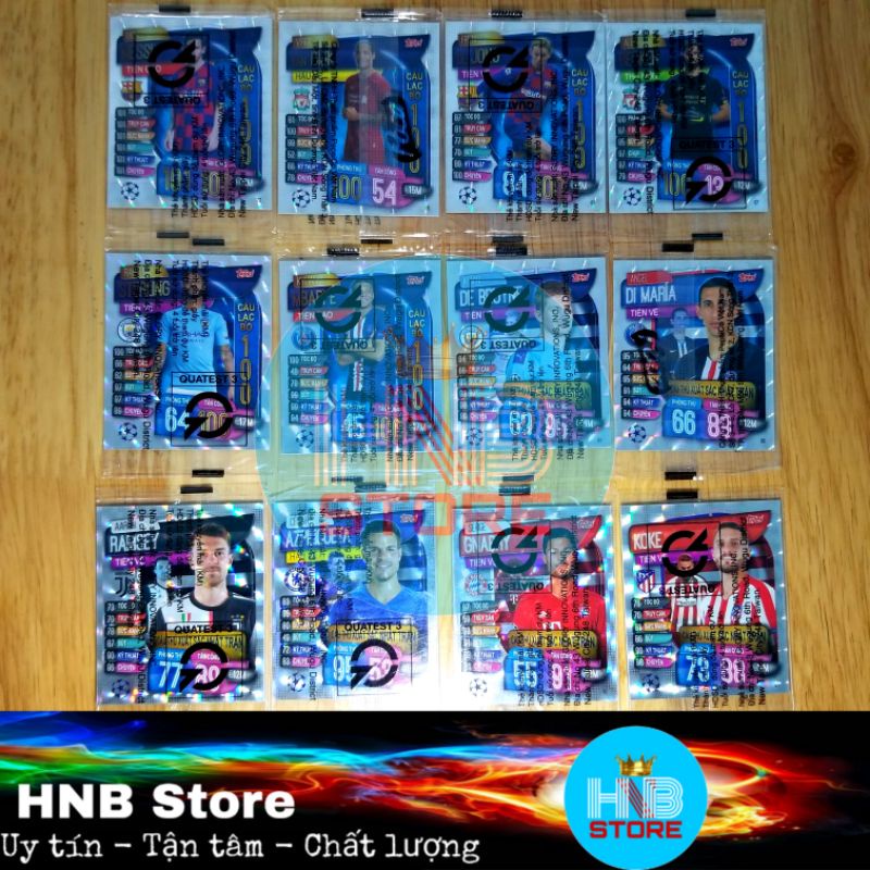 Thẻ cầu thủ Insert lấp lánh nguyên seal hiếm - Poca Match Attax 19/20