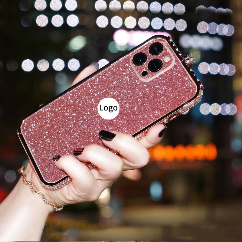 Mobile Ốp Điện Thoại Viền Kim Loại Đính Đá Sang Trọng Cho iPhone 13 12 11 Pro MAX X XS MAX XR
