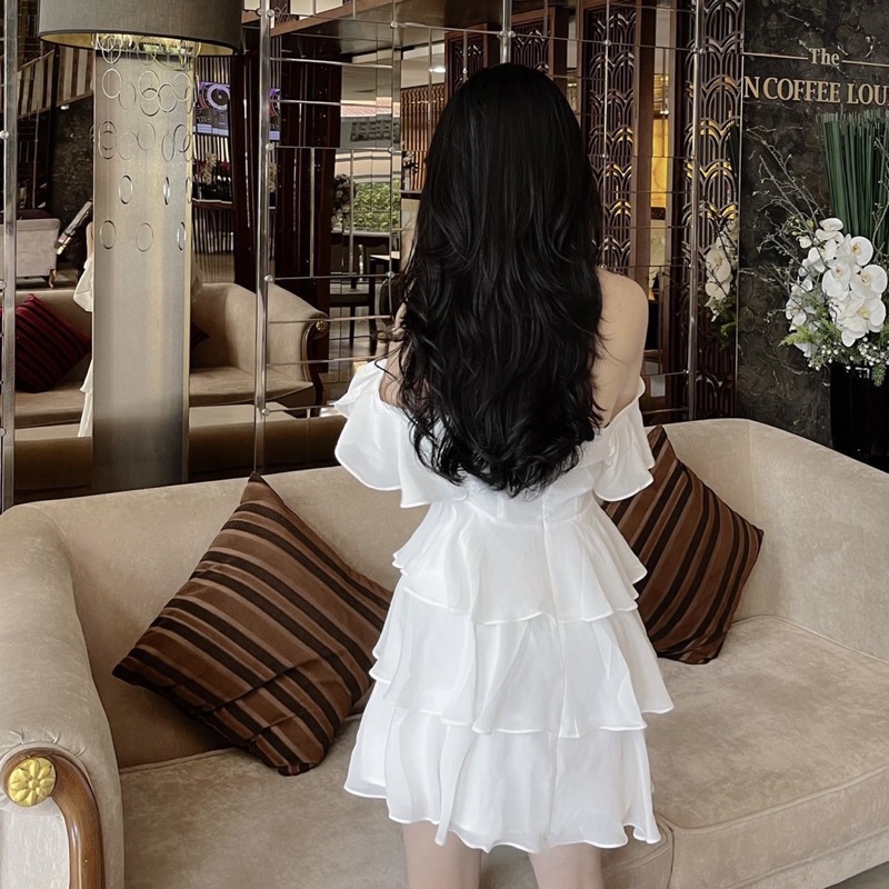 [SORI.VN] [FREESHIP] VÁY TRẮNG TRỄ VAI TẦNG BÈO SIÊU XINH DÂY CỔ SIÊU XINH HÌNH ẢNH ĐỘC QUYỀN ĐẦM TRẮNG