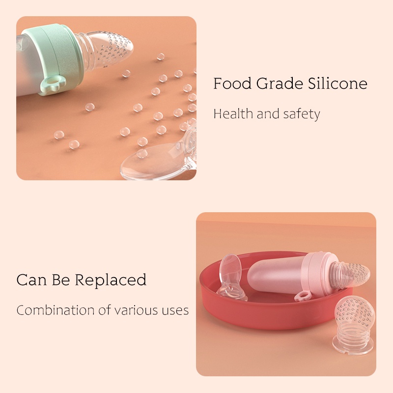 Muỗng Silicone 5 Trong 1 Cho Bé Ăn Dặm Kèm 4 Muỗng Tiện Dụng