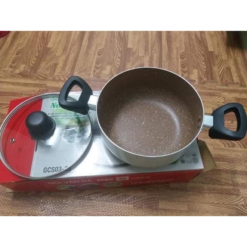 {Siêu Rẻ} Nồi Vân Đá Cao Cấp Nutifood Size 20cm Dẫn Nhiệt Nhanh Và Tỏa Nhiệt Đều Chất Liệu Hợp Kim Nhôm