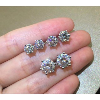 Bông tai nụ đá 6 chấu sáng lấp lánh đeo sát tai phụ kiện trang sức style hàn quốc - namimi