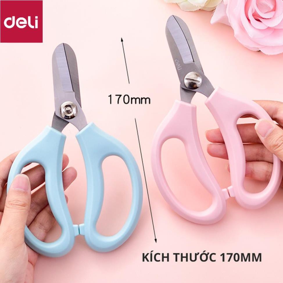 Kéo làm vườn cắt tỉa cành hoa Deli - cắt tỉa cành cây - hai màu Hồng và Xanh lam - 77751 [Deli]